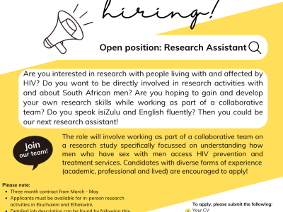 Open Position: Research Assistant